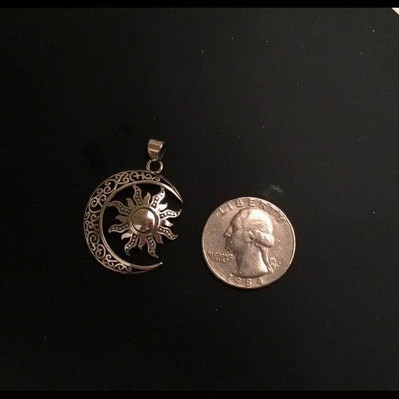 Sterling Silver Moon & Sun Necklace - Picture 6 of 8